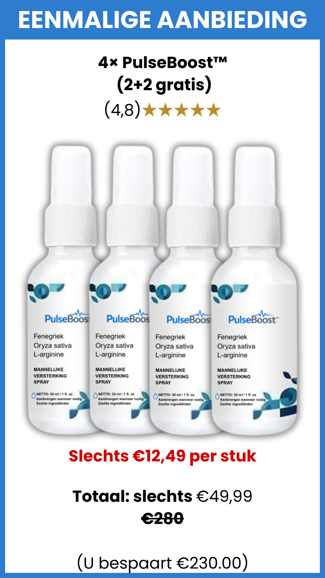 PulseBoost™ Algen-erectiespray | Stevige erecties binnen 1 minuut!