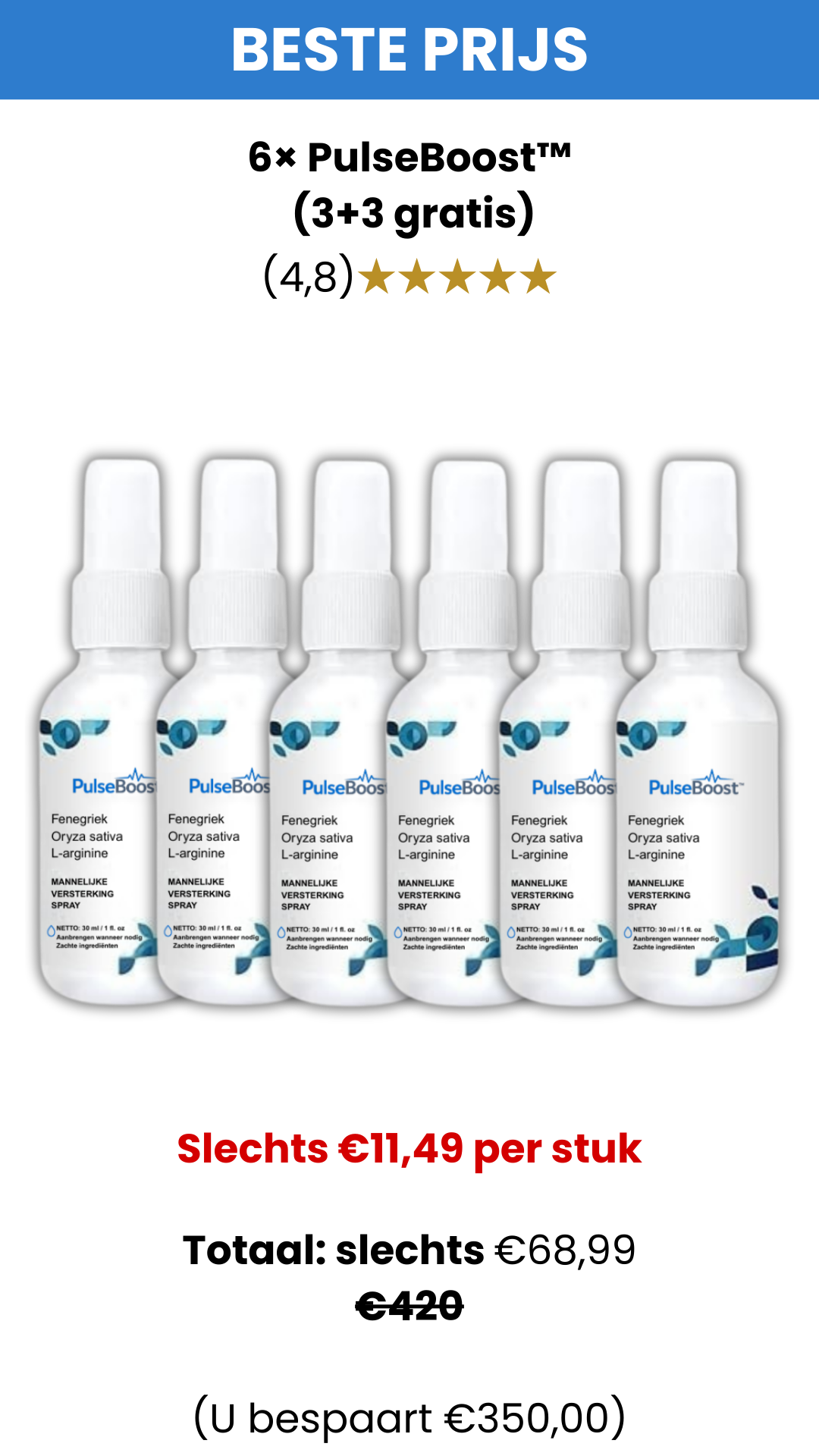 PulseBoost™ Algen-erectiespray | Stevige erecties binnen 1 minuut!