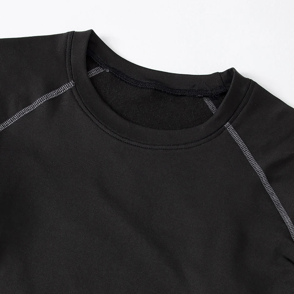 Tweedelige Heren Thermo Sportset – Strakke Fit, Lange Mouwen & Broek – Ideaal voor Herfst en Winter, Fitness, Hardlopen & Yoga